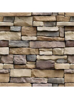 10ft Peel and Stick Wallpaper Stone Brick Wallpaper Waterproof Self-Adhesive